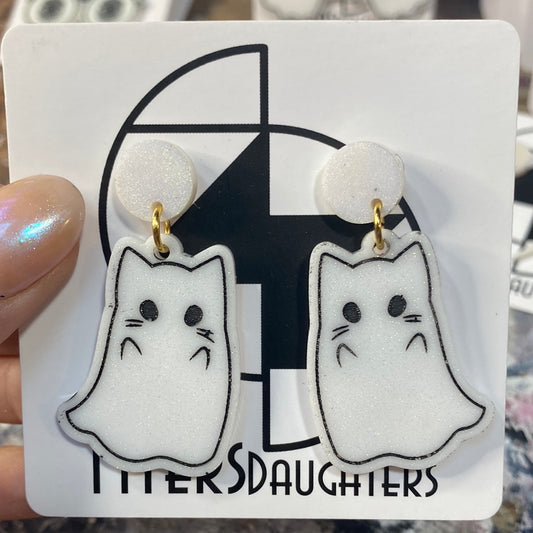 Small Kitty Ghostie Earrings