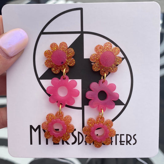 Small Flower Chain Earrings